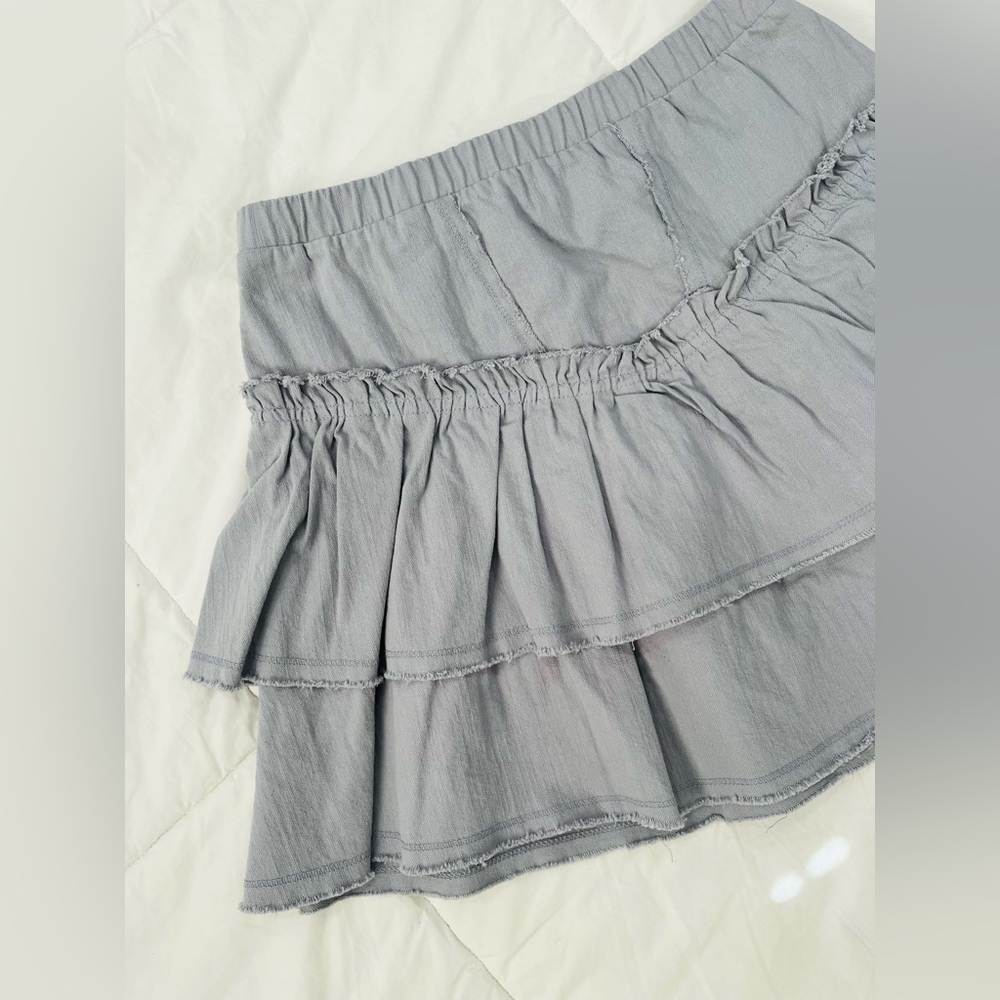 KIRIOUS LOS ANGELES• Women’s Grey Denim Y2K Double Panel Skirt NWT - Picture 7 of 7